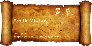 Petik Vivien névjegykártya